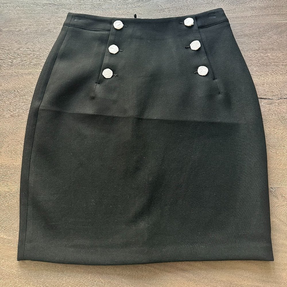 NWT H&M Wool Mini Skirt with Nautical Buttons, Size 6